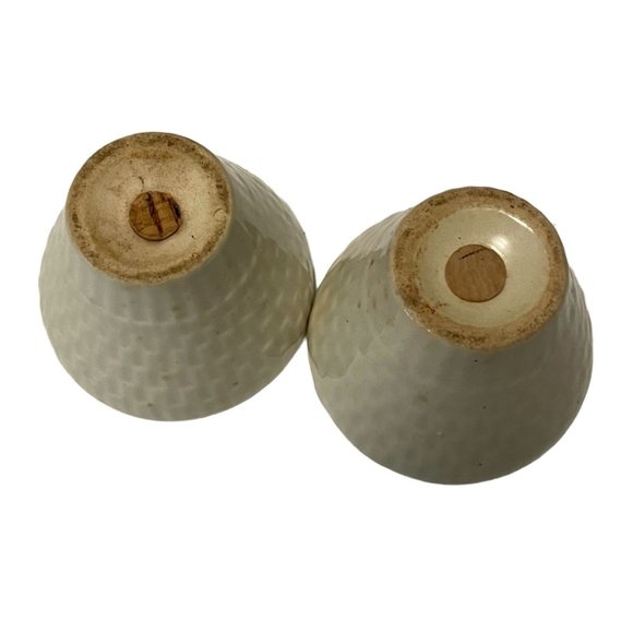 Vintage Weave Pattern Ceramic Salt Pepper Shakers MCM Mid Century Modern - Picture 6 of 6